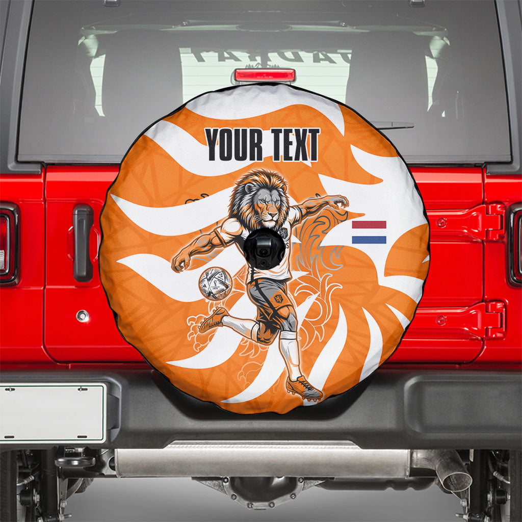 Personalized Netherlands Football Lion Mascot Spare Tire Cover Dutch Orange Flag Windmill Symbol Comic