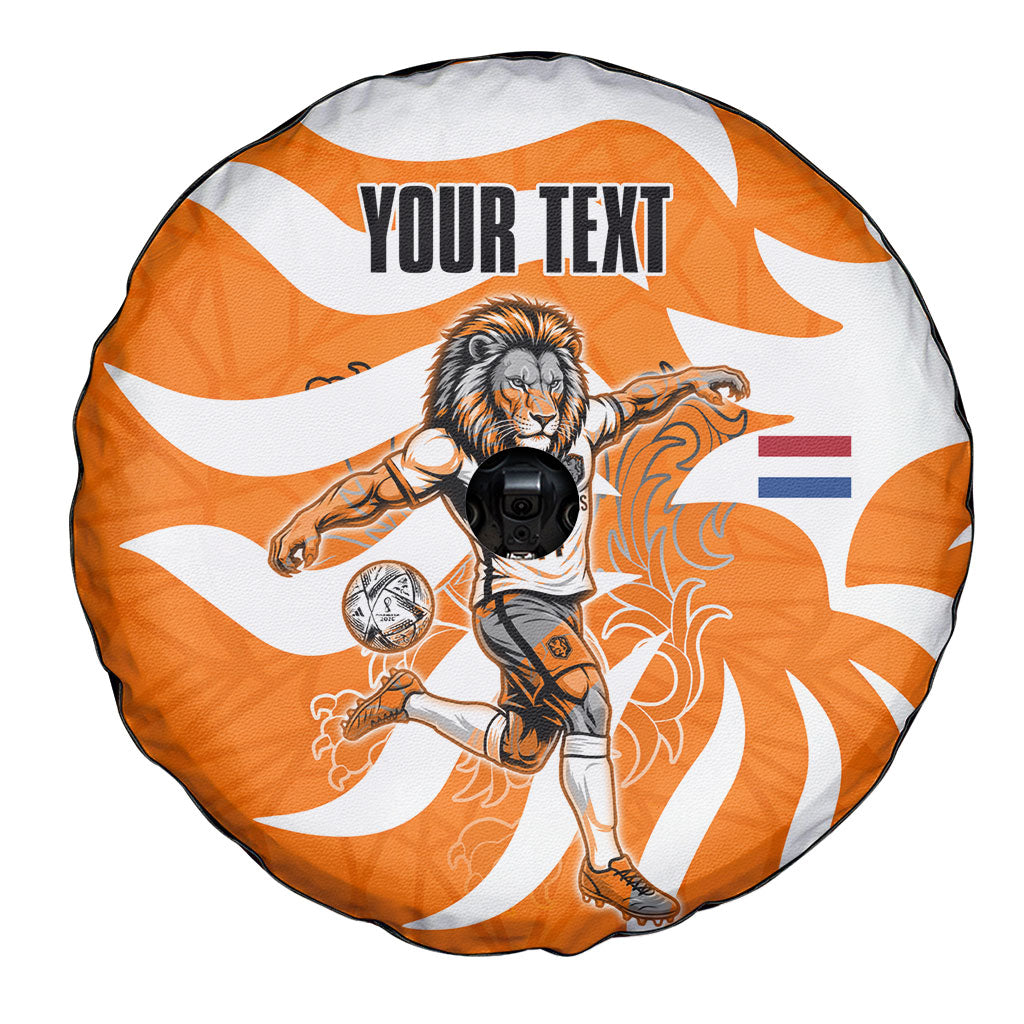 Personalized Netherlands Football Lion Mascot Spare Tire Cover Dutch Orange Flag Windmill Symbol Comic