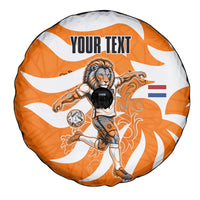 Personalized Netherlands Football Lion Mascot Spare Tire Cover Dutch Orange Flag Windmill Symbol Comic