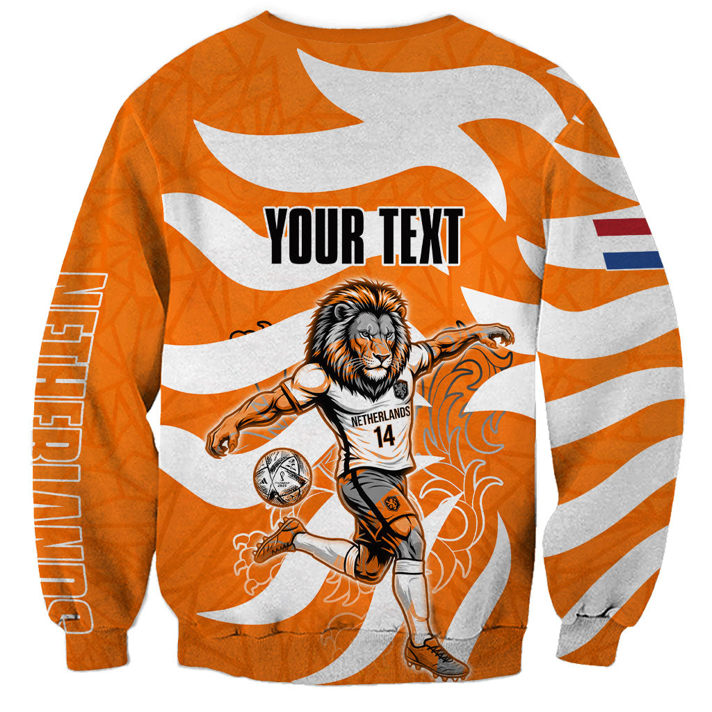 Personalized Netherlands Football Lion Mascot Sweatshirt Dutch Orange Flag Windmill Symbol Comic