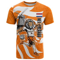 Personalized Netherlands Football Lion Mascot T Shirt Dutch Orange Flag Windmill Symbol Comic