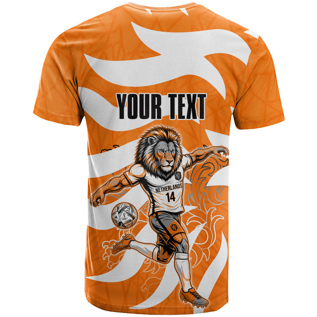 Personalized Netherlands Football Lion Mascot T Shirt Dutch Orange Flag Windmill Symbol Comic