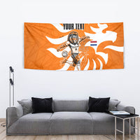 Personalized Netherlands Football Lion Mascot Tapestry Dutch Orange Flag Windmill Symbol Comic