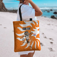 Personalized Netherlands Football Lion Mascot Tote Bag Dutch Orange Flag Windmill Symbol Comic