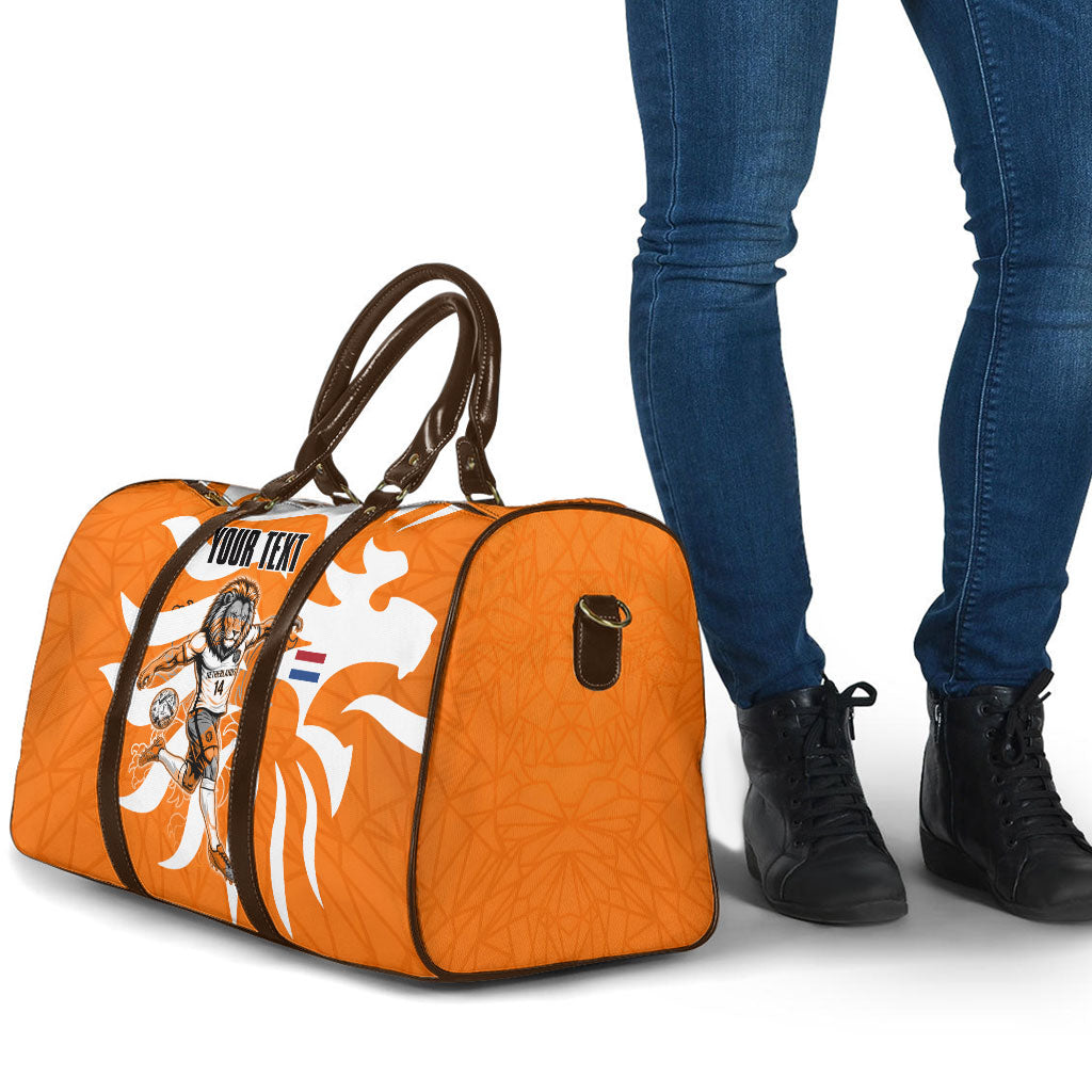 Personalized Netherlands Football Lion Mascot Travel Bag Dutch Orange Flag Windmill Symbol Comic