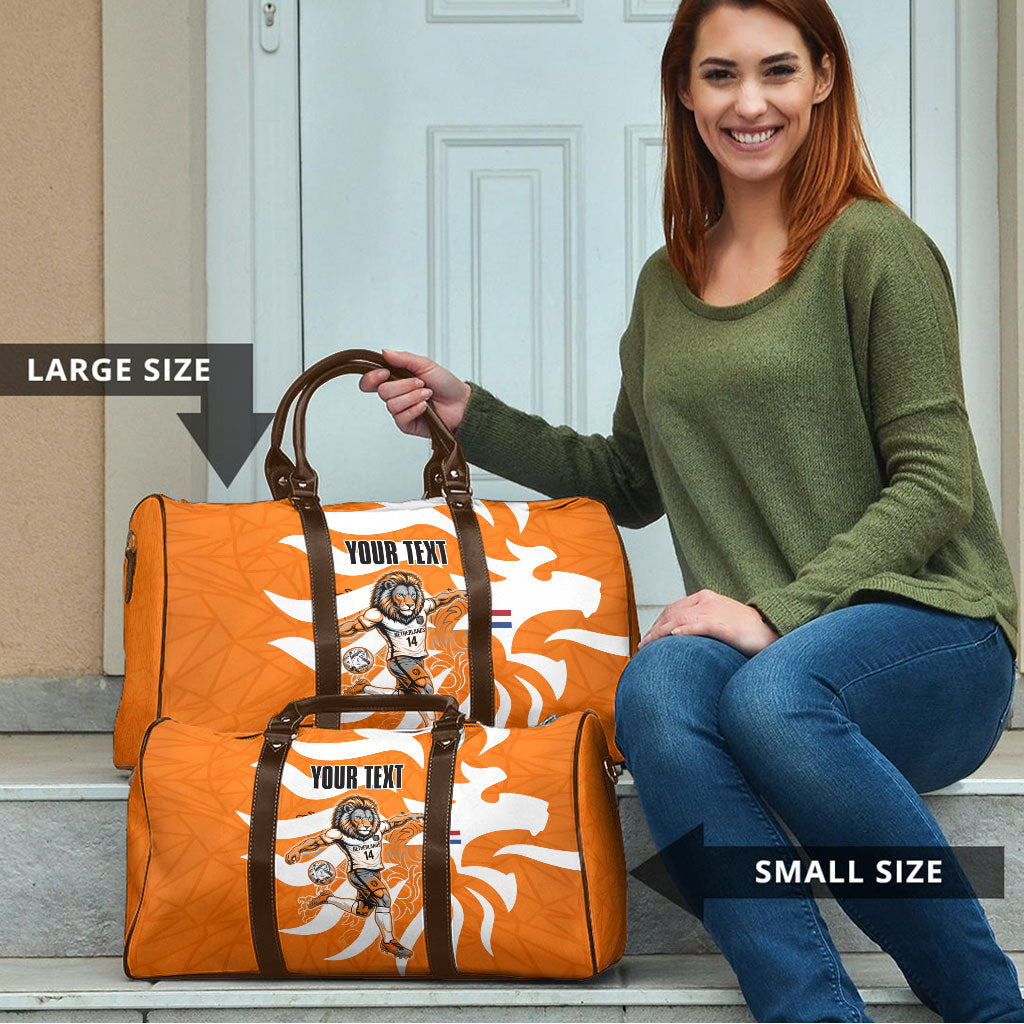 Personalized Netherlands Football Lion Mascot Travel Bag Dutch Orange Flag Windmill Symbol Comic