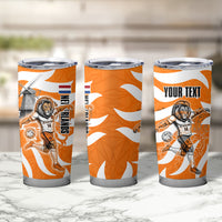 Personalized Netherlands Football Lion Mascot Tumbler Cup Dutch Orange Flag Windmill Symbol Comic
