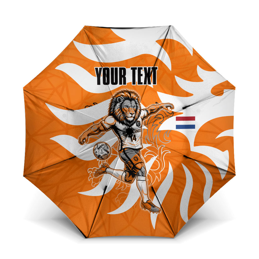 Personalized Netherlands Football Lion Mascot Umbrella Dutch Orange Flag Windmill Symbol Comic