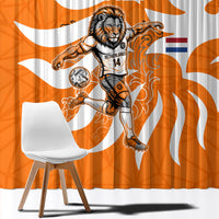 Personalized Netherlands Football Lion Mascot Window Curtain Dutch Orange Flag Windmill Symbol Comic
