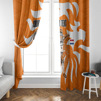 Personalized Netherlands Football Lion Mascot Window Curtain Dutch Orange Flag Windmill Symbol Comic