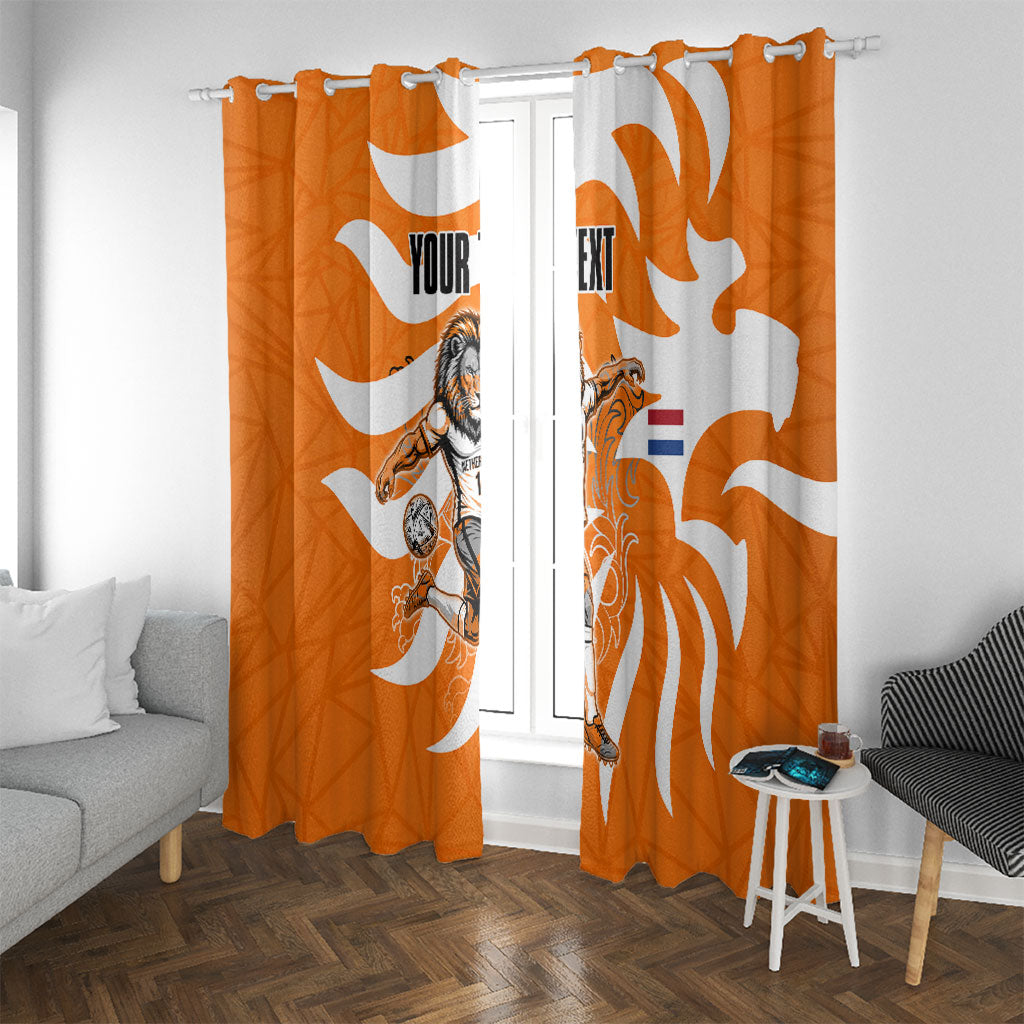 Personalized Netherlands Football Lion Mascot Window Curtain Dutch Orange Flag Windmill Symbol Comic