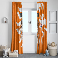 Personalized Netherlands Football Lion Mascot Window Curtain Dutch Orange Flag Windmill Symbol Comic