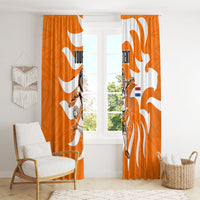 Personalized Netherlands Football Lion Mascot Window Curtain Dutch Orange Flag Windmill Symbol Comic