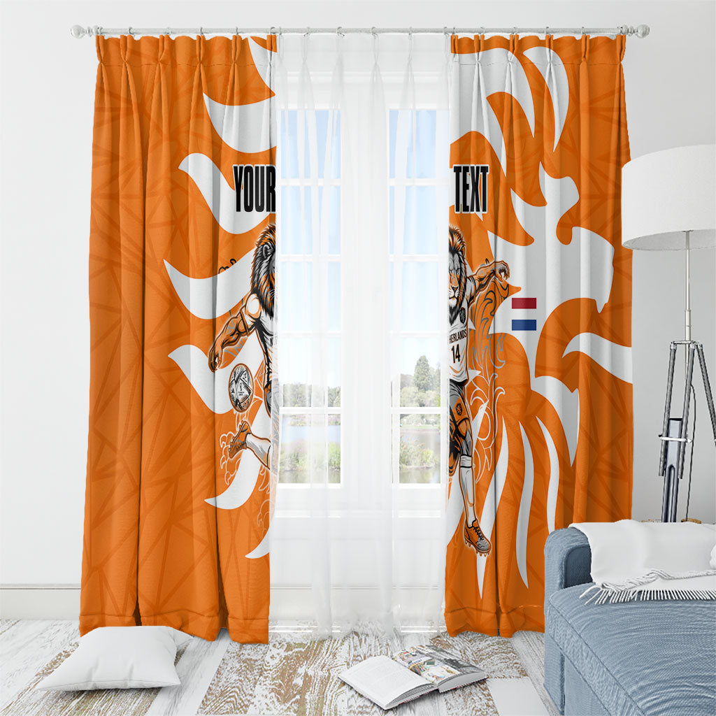 Personalized Netherlands Football Lion Mascot Window Curtain Dutch Orange Flag Windmill Symbol Comic
