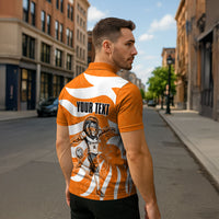 Personalized Netherlands Football Lion Mascot Zipper Polo Shirt Dutch Orange Flag Windmill Symbol Comic