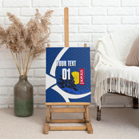 Personalized Japan Football Kitsune Mascot Canvas Wall Art Japanese Pagoda Kitsune Mask Blue Samurai Style