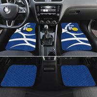Personalized Japan Football Kitsune Mascot Car Mats Japanese Pagoda Kitsune Mask Blue Samurai Style