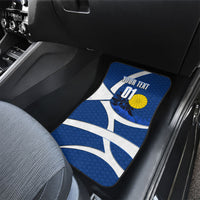 Personalized Japan Football Kitsune Mascot Car Mats Japanese Pagoda Kitsune Mask Blue Samurai Style
