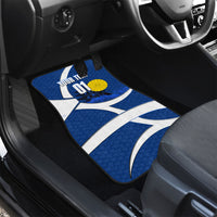Personalized Japan Football Kitsune Mascot Car Mats Japanese Pagoda Kitsune Mask Blue Samurai Style