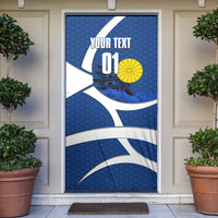 Personalized Japan Football Kitsune Mascot Door Cover Japanese Pagoda Kitsune Mask Blue Samurai Style