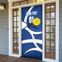 Personalized Japan Football Kitsune Mascot Door Cover Japanese Pagoda Kitsune Mask Blue Samurai Style