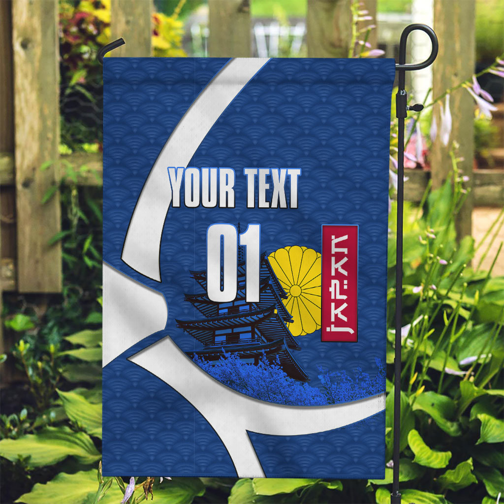 Personalized Japan Football Kitsune Mascot Garden Flag Japanese Pagoda Kitsune Mask Blue Samurai Style