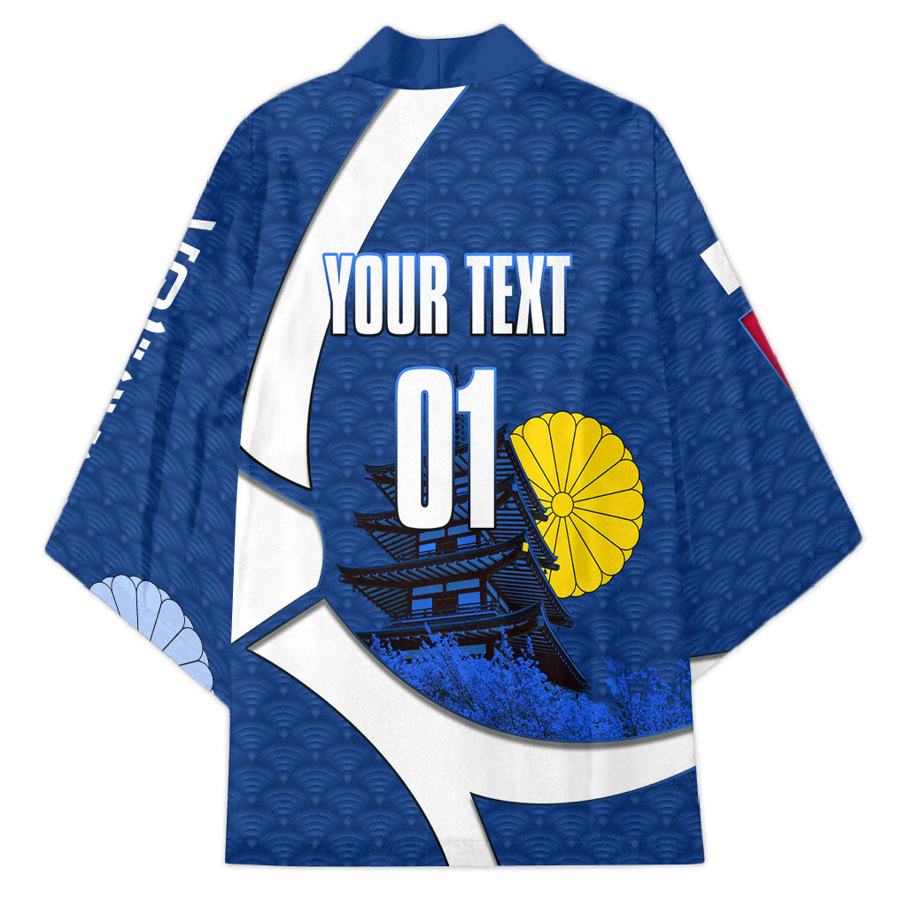 Personalized Japan Football Kitsune Mascot Kimono Japanese Pagoda Kitsune Mask Blue Samurai Style