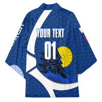 Personalized Japan Football Kitsune Mascot Kimono Japanese Pagoda Kitsune Mask Blue Samurai Style