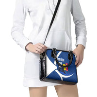 Personalized Japan Football Kitsune Mascot Shoulder Handbag Japanese Pagoda Kitsune Mask Blue Samurai Style