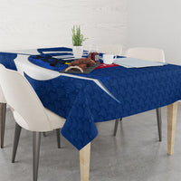 Personalized Japan Football Kitsune Mascot Tablecloth Japanese Pagoda Kitsune Mask Blue Samurai Style