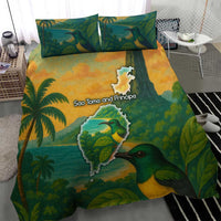 Sao Tome and Principe Tropical Island Bedding Set with Bird and Cocoa Forest Print