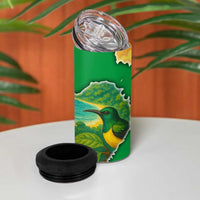 Sao Tome and Principe Tropical Island 4 in 1 Can Cooler Tumbler with Bird and Cocoa Forest Print