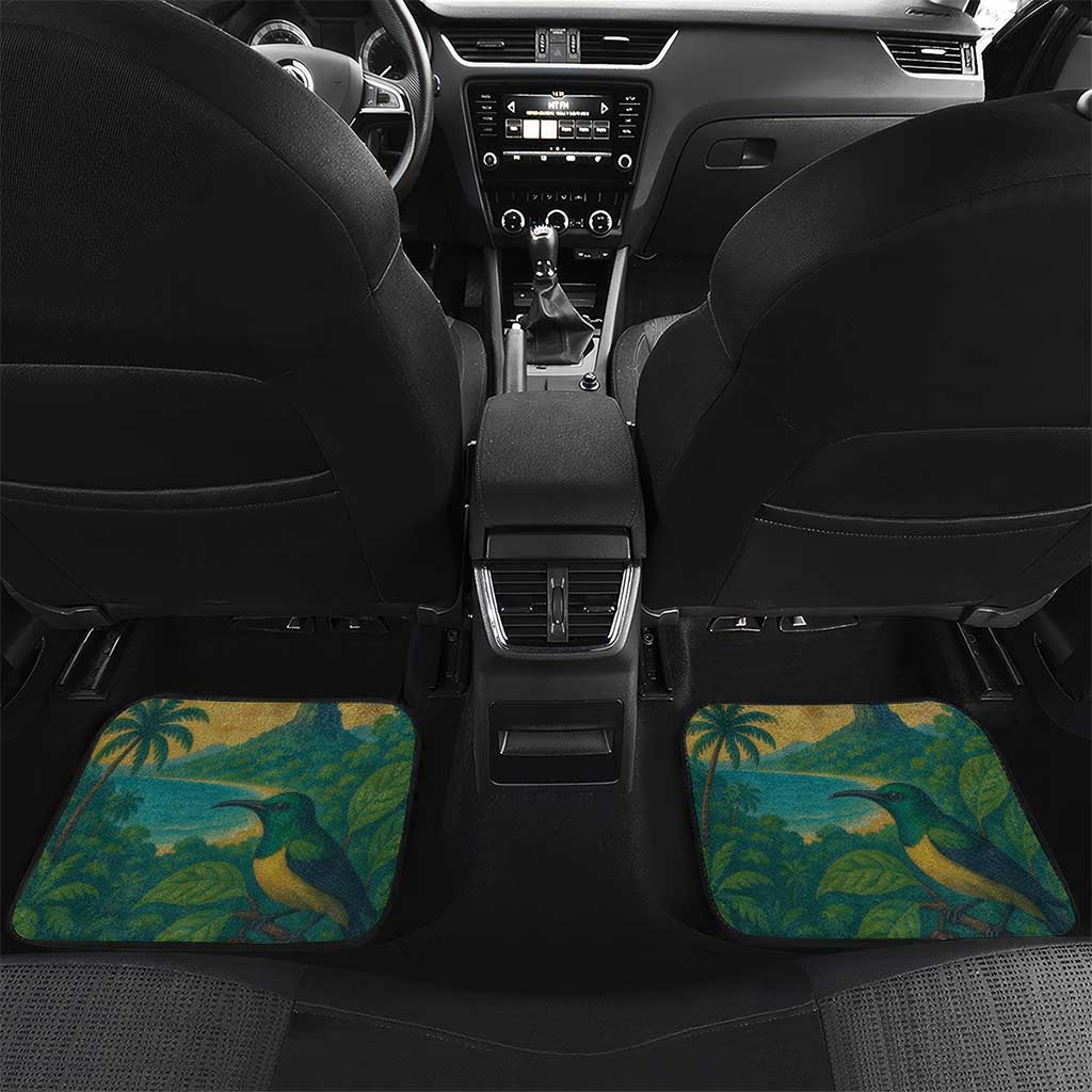 Sao Tome and Principe Tropical Island Car Mats with Bird and Cocoa Forest Print