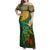 Sao Tome and Principe Tropical Island Family Matching Off Shoulder Maxi Dress and Hawaiian Shirt with Bird and Cocoa Forest Print