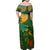 Sao Tome and Principe Tropical Island Family Matching Off Shoulder Maxi Dress and Hawaiian Shirt with Bird and Cocoa Forest Print