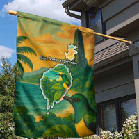 Sao Tome and Principe Tropical Island Garden Flag with Bird and Cocoa Forest Print