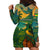 Sao Tome and Principe Tropical Island Hoodie Dress with Bird and Cocoa Forest Print
