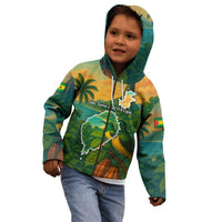 Sao Tome and Principe Tropical Island Kid Hoodie with Bird and Cocoa Forest Print