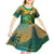 Sao Tome and Principe Tropical Island Kid Short Sleeve Dress with Bird and Cocoa Forest Print