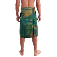 Sao Tome and Principe Tropical Island Lavalava with Bird and Cocoa Forest Print