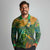 Sao Tome and Principe Tropical Island Long Sleeve Polo Shirt with Bird and Cocoa Forest Print