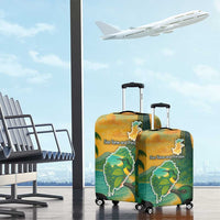 Sao Tome and Principe Tropical Island Luggage Cover with Bird and Cocoa Forest Print