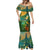 Sao Tome and Principe Tropical Island Mermaid Dress with Bird and Cocoa Forest Print