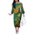 Sao Tome and Principe Tropical Island Off The Shoulder Long Sleeve Dress with Bird and Cocoa Forest Print