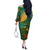 Sao Tome and Principe Tropical Island Off The Shoulder Long Sleeve Dress with Bird and Cocoa Forest Print