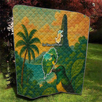 Sao Tome and Principe Tropical Island Quilt with Bird and Cocoa Forest Print