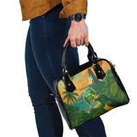 Sao Tome and Principe Tropical Island Shoulder Handbag with Bird and Cocoa Forest Print