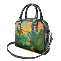 Sao Tome and Principe Tropical Island Shoulder Handbag with Bird and Cocoa Forest Print