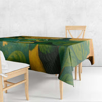 Sao Tome and Principe Tropical Island Tablecloth with Bird and Cocoa Forest Print
