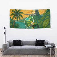 Sao Tome and Principe Tropical Island Tapestry with Bird and Cocoa Forest Print